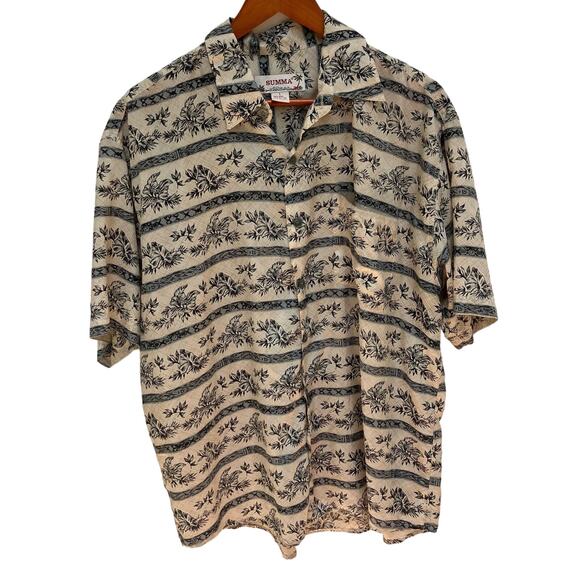 Summa Hawaiian Shirt Short Sleeve Button Down Silk Blend Mens Size Large - Picture 1 of 7